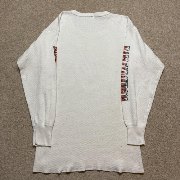 Vtg Harley-Davidson Thermal Shirt Mens Small White Motorcycle Long Sleeve 90s US - Picture 10 of 10